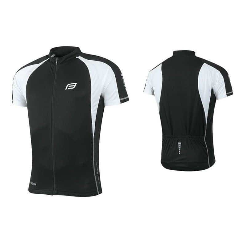 MAILLOT DE CYCLISME FORCE T10 MANCHES COURTES, NOIR-BLANC