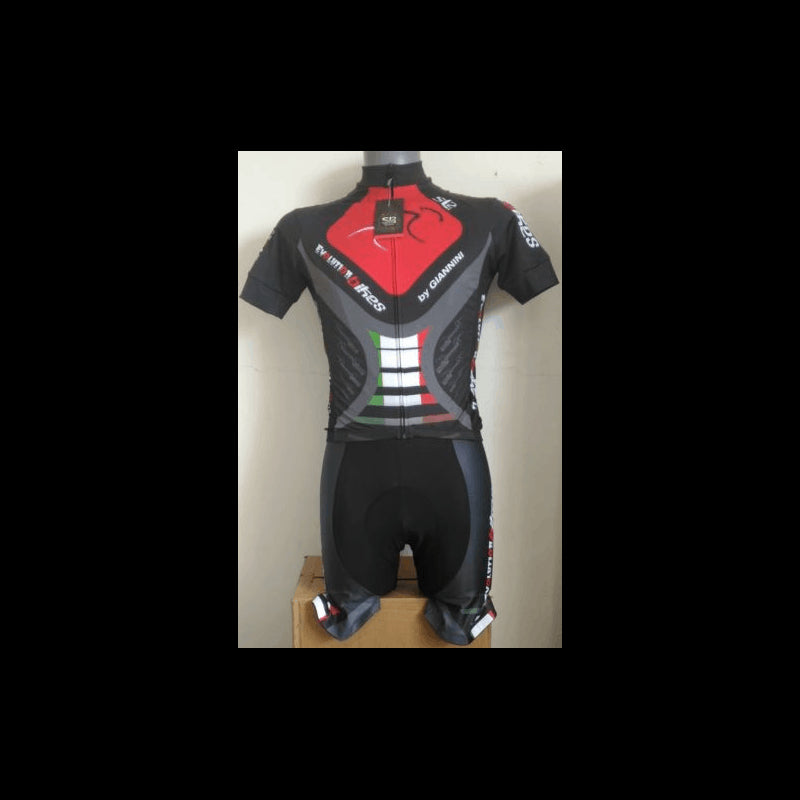 ENSEMBLE ÉTÉ EVOLUTIONBIKES-GIANNINI, NOIR-GRIG-ROUGE-TRICOLORE