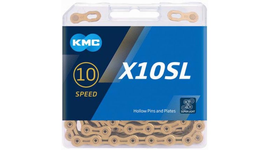 Chaîne Or KMC X10SL - 10 Vitesses / 114 Maillons
