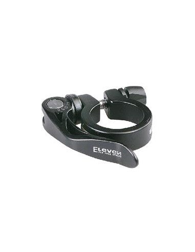 Eleven Collier de serrage pour tige de selle avec verrouillage 32 mm Noir avec bords argentés