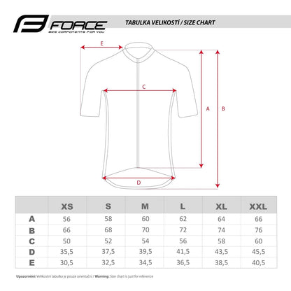 MAILLOT DE CYCLISME FORCE T10 MANCHES COURTES, NOIR-BLANC