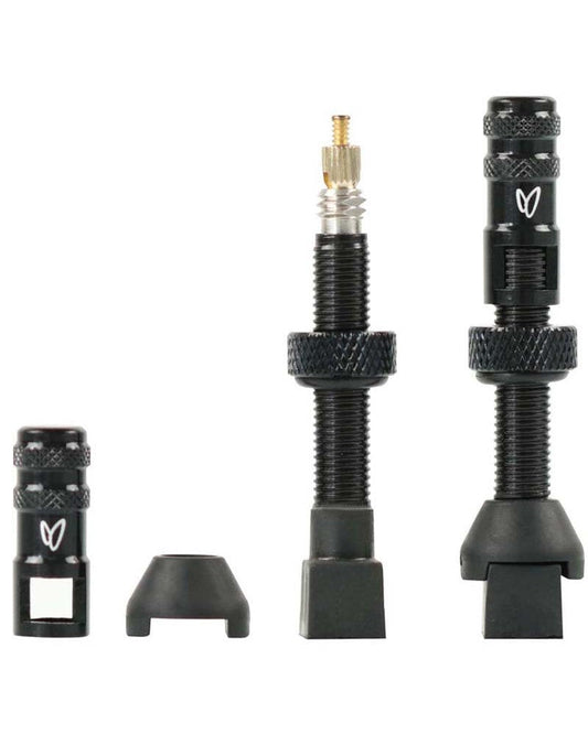 Paire de Valves Tubeless Effet Mariposa Valve Tubeless Caffélatex 40mm Noir